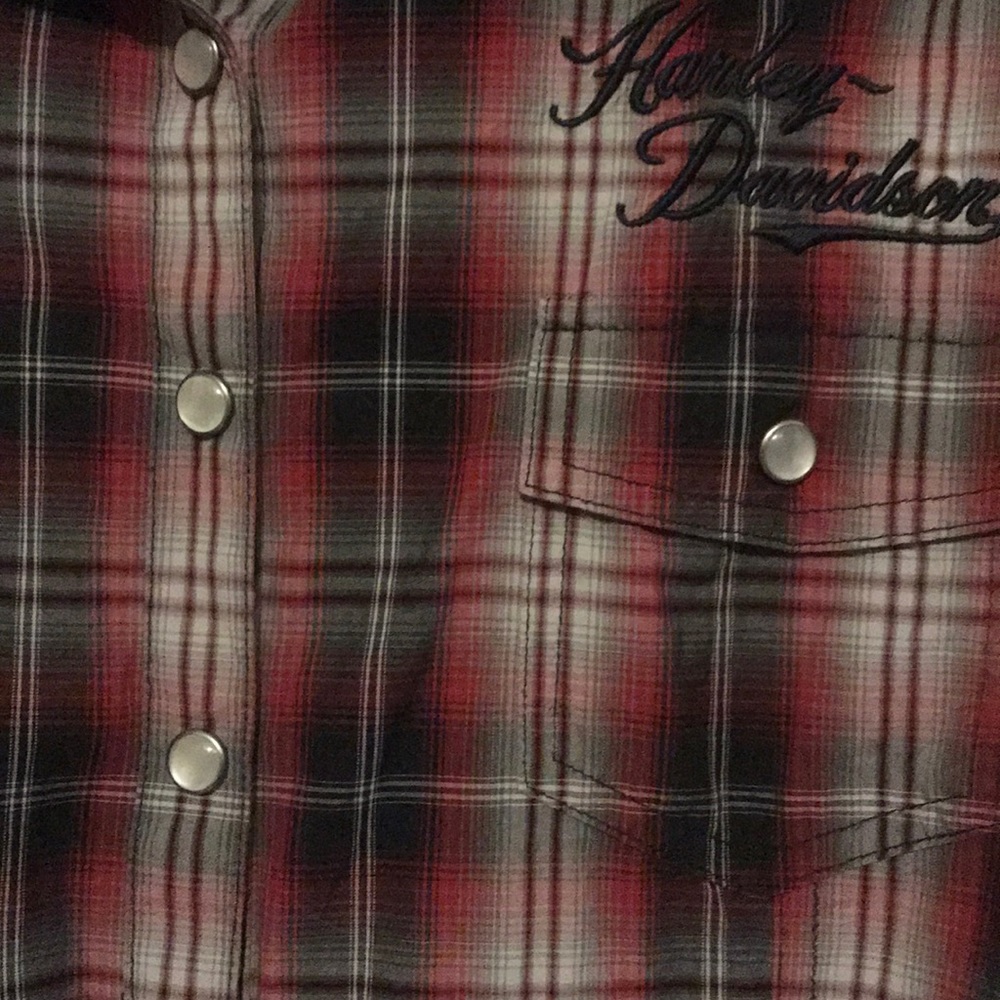 Harley-Davidson Flannel Like Button Down Shirt - image 6